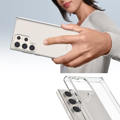 SaharaCase Hybrid-Flex Hard Shell Series Case for Samsung Galaxy S24 Ultra, Shock Absorbing, Clear (CP00543)