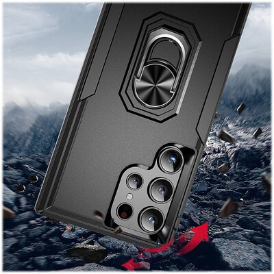 SaharaCase ArmorPro Kickstand Rugged Case for Samsung Galaxy S24 Ultra, Shock Absorbing, Scorpion Black (CP00545)