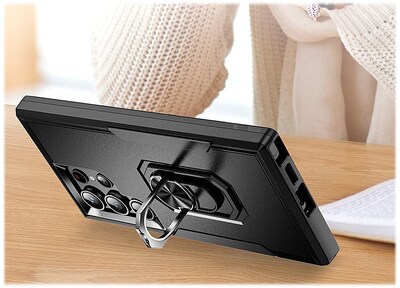 SaharaCase ArmorPro Kickstand Rugged Case for Samsung Galaxy S24 Ultra, Shock Absorbing, Scorpion Black (CP00545)