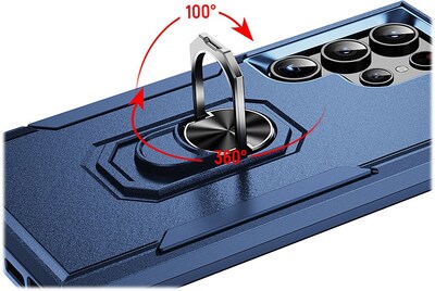 SaharaCase ArmorPro Kickstand Rugged Case for Samsung Galaxy S24 Ultra, Shock Absorbing, Navy Blue (CP00546)