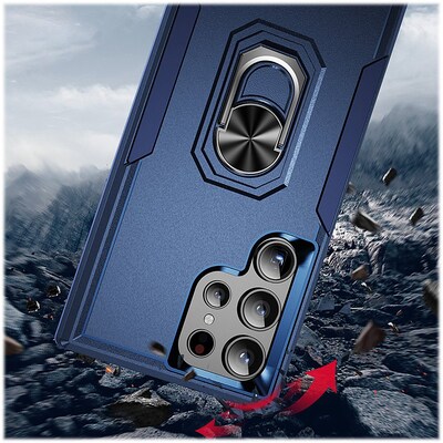SaharaCase ArmorPro Kickstand Rugged Case for Samsung Galaxy S24 Ultra, Shock Absorbing, Navy Blue (CP00546)