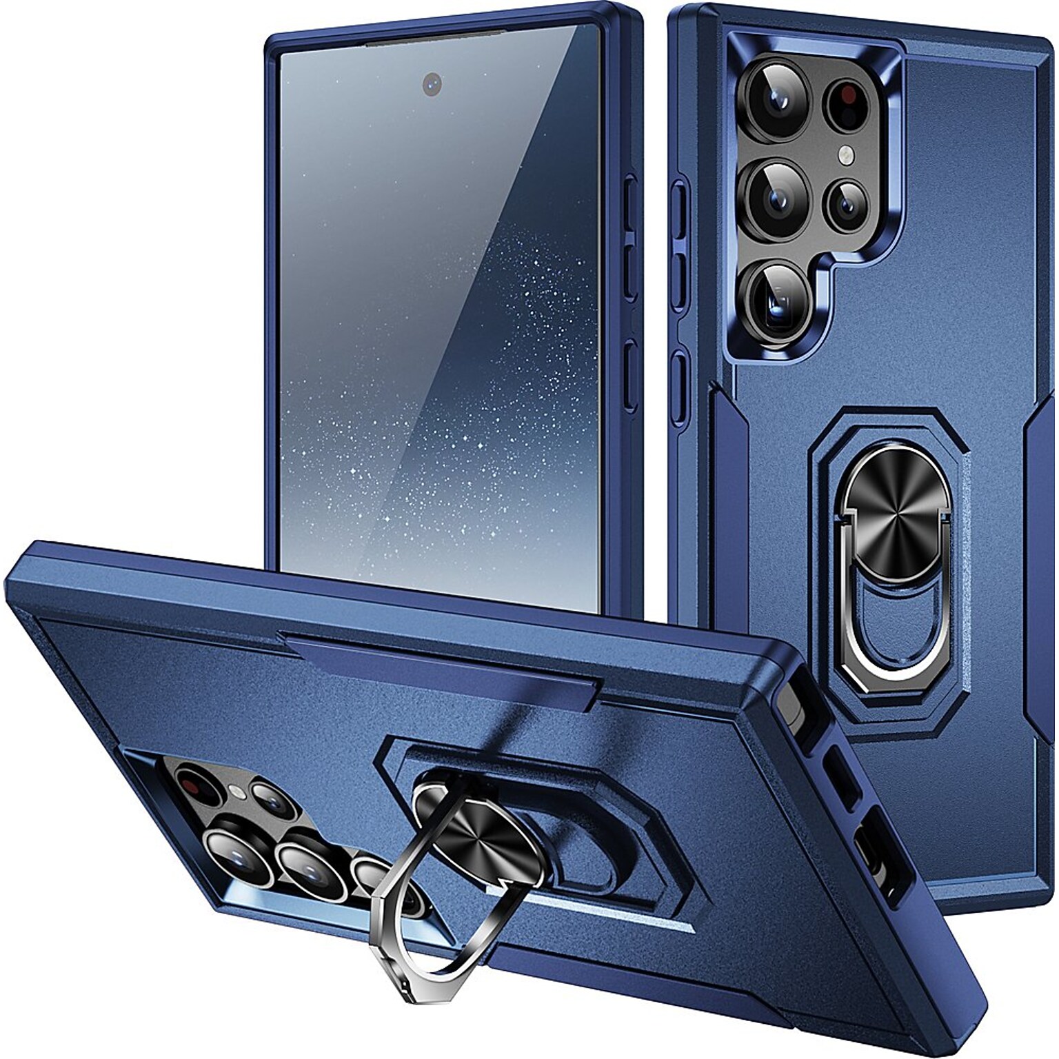 SaharaCase ArmorPro Kickstand Rugged Case for Samsung Galaxy S24 Ultra, Shock Absorbing, Navy Blue (CP00546)