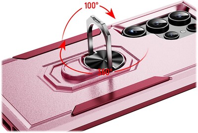 SaharaCase ArmorPro Kickstand Rugged Case for Samsung Galaxy S24 Ultra, Shock Absorbing, Wild Pink (CP00547)