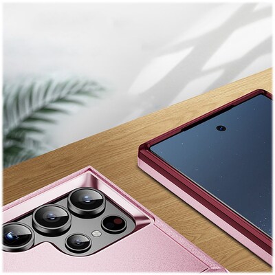 SaharaCase ArmorPro Kickstand Rugged Case for Samsung Galaxy S24 Ultra, Shock Absorbing, Wild Pink (CP00547)