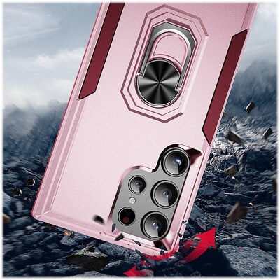 SaharaCase ArmorPro Kickstand Rugged Case for Samsung Galaxy S24 Ultra, Shock Absorbing, Wild Pink (CP00547)