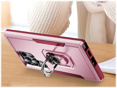 SaharaCase ArmorPro Kickstand Rugged Case for Samsung Galaxy S24 Ultra, Shock Absorbing, Wild Pink (CP00547)