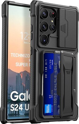 SaharaCase ArmorElite Wallet for Samsung Galaxy S24 Ultra, Shock Absorbing, Scorpion Black (CP00550)