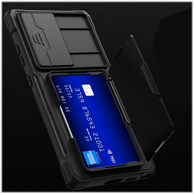 SaharaCase ArmorElite Wallet for Samsung Galaxy S24 Ultra, Shock Absorbing, Scorpion Black (CP00550)
