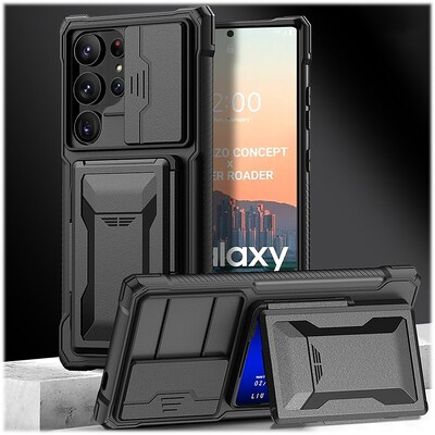 SaharaCase ArmorElite Wallet for Samsung Galaxy S24 Ultra, Shock Absorbing, Scorpion Black (CP00550)