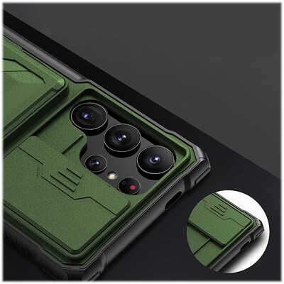 SaharaCase ArmorElite Wallet for Samsung Galaxy S24 Ultra, Shock Absorbing, Military Green (CP00551)