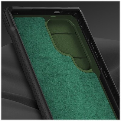 SaharaCase ArmorElite Wallet for Samsung Galaxy S24 Ultra, Shock Absorbing, Military Green (CP00551)