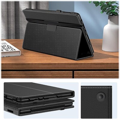 SaharaCase Bi-Fold Faux Leather 11.9" Folio Case for Amazon Fire HD 10, Black (TB00362)