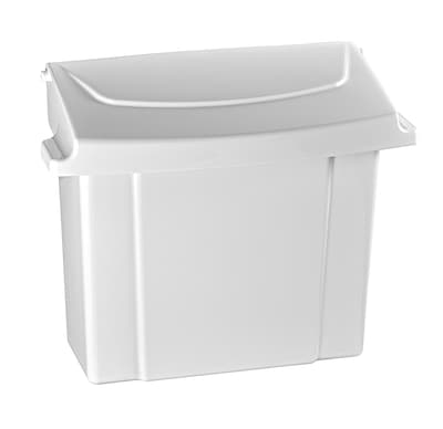 Alpine Industries Plastic Trash Can with Lid, White (451-WHI)