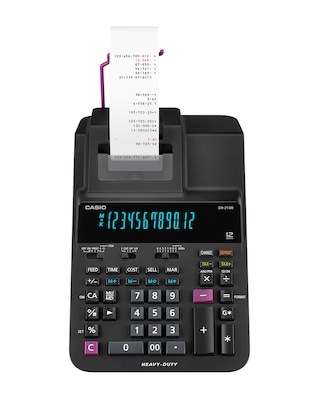 Casio DR-210R 12-Digit Printing Calculator, Black