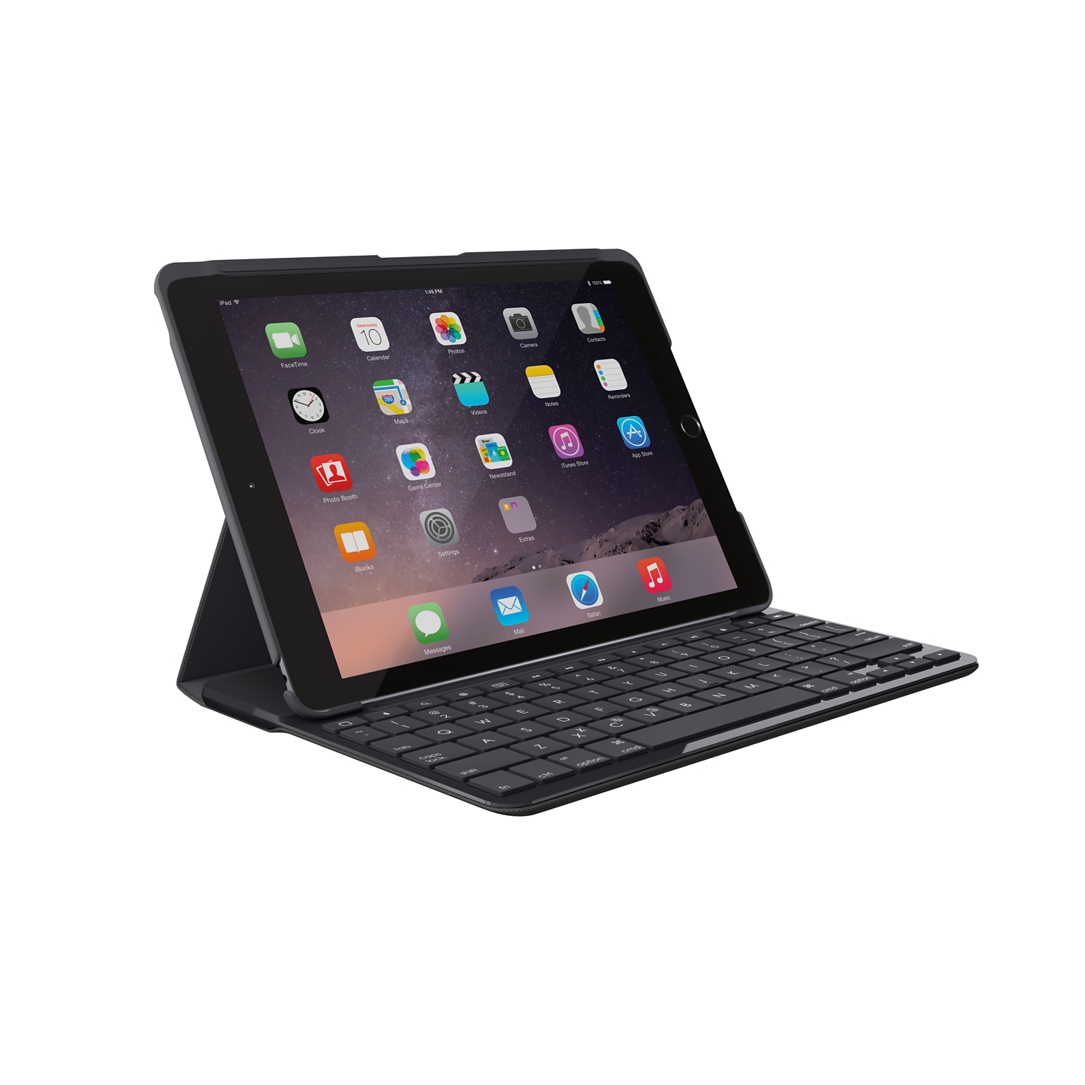 Logitech Slim Folio with Bluetooth Keyboard for 9.7 iPad (2017), Black (920-009017)