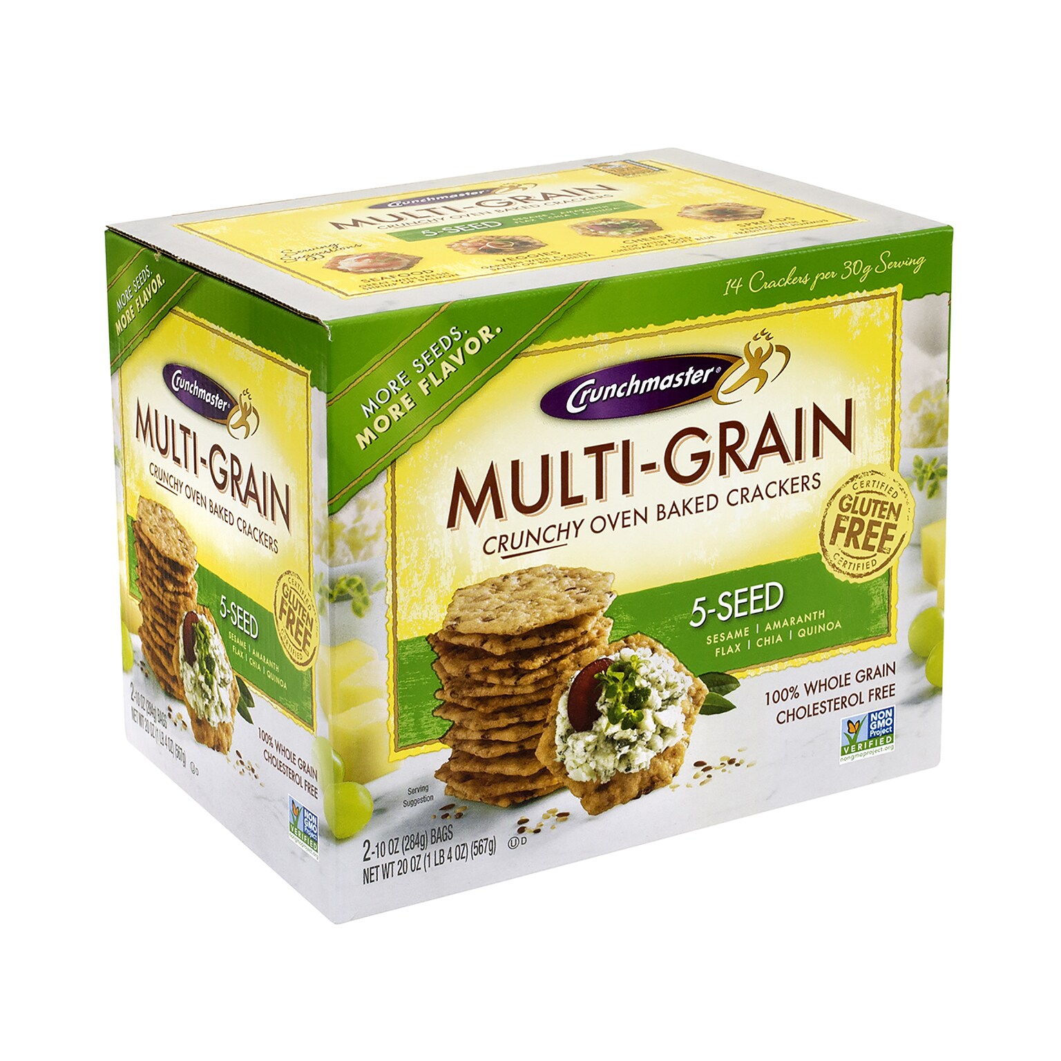 Crunchmaster Gluten Free 5-Seed Crackers, 10 oz., 20/Pack (220-00757)