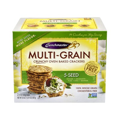 Crunchmaster Gluten Free 5-Seed Crackers, 10 oz., 20/Pack (220-00757)