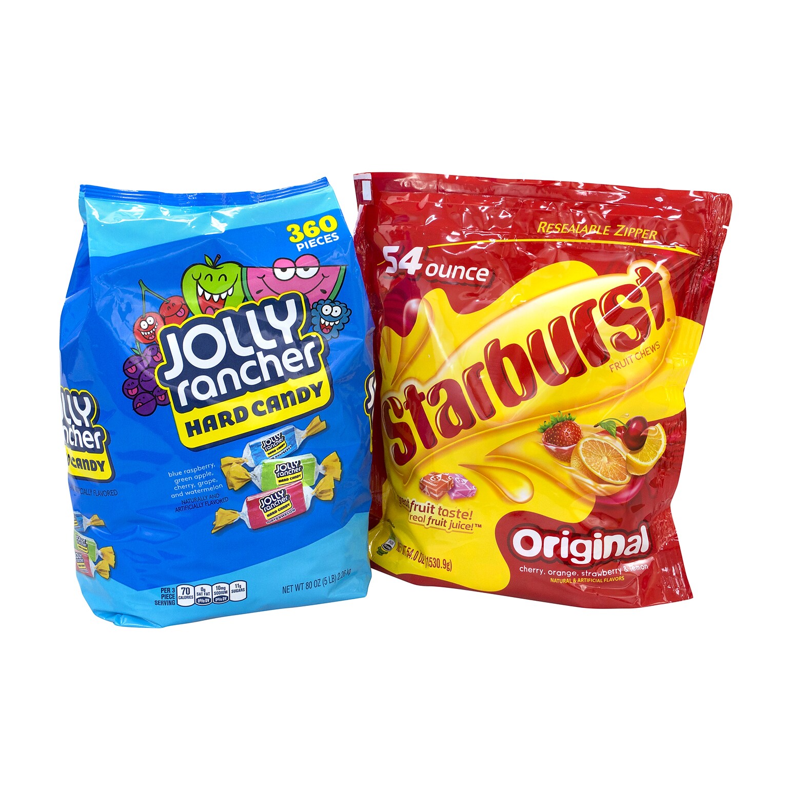 Jolly Rancher and Starburst Assorted Hard Candy Variety Bags, 2/Bundle (600-B0003)