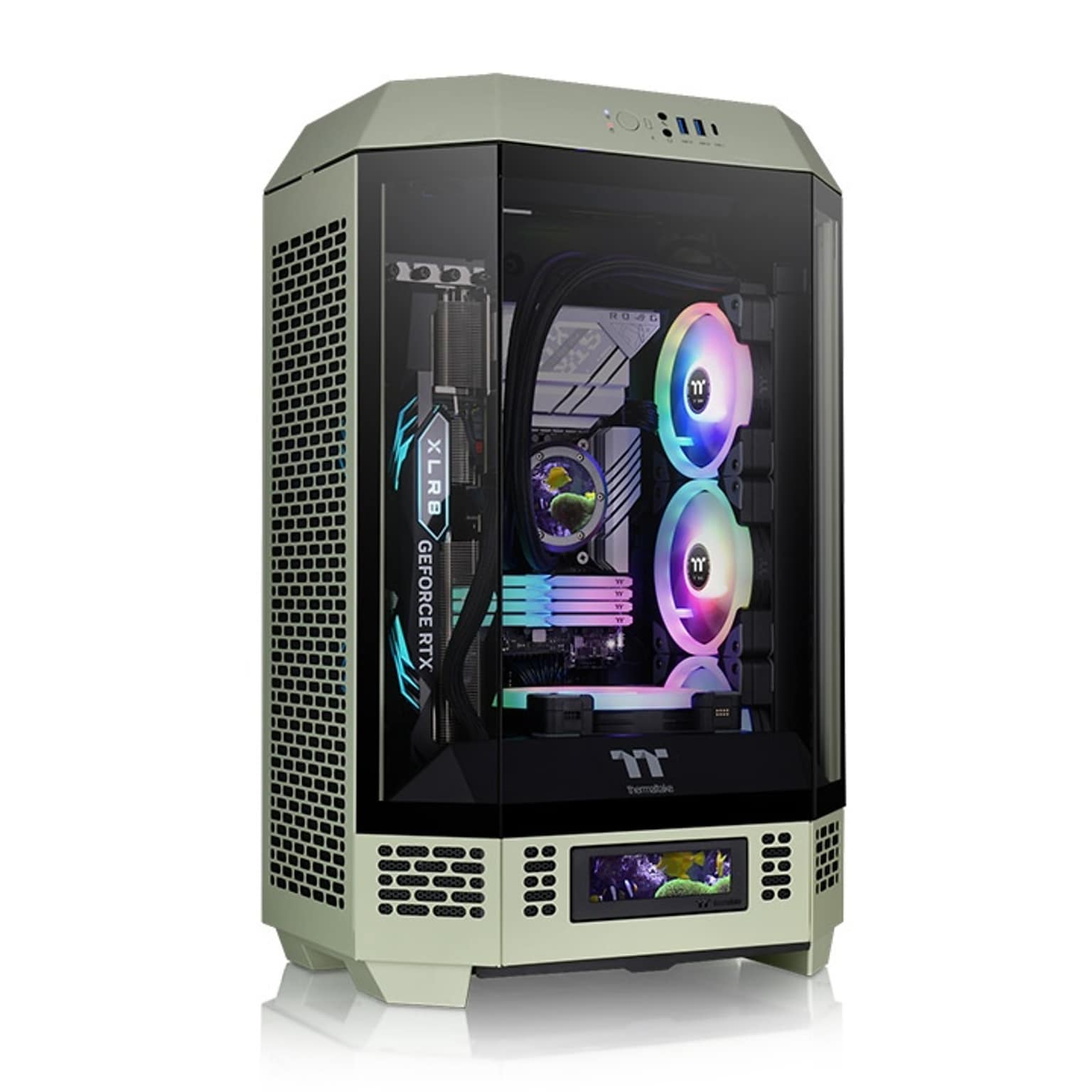 Thermaltake The Tower 300 m-ATX Micro Tower Gaming Computer Case, Matcha Green (CA-1Y4-00SEWN-00)