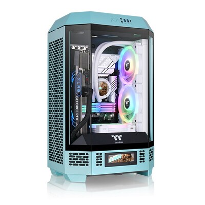 Thermaltake The Tower 300 m-ATX Micro Tower Gaming Computer Case, Turquoise (CA-1Y4-00SBWN-00)