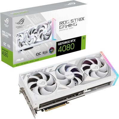 Asus ROG Strix GeForce RTX 4080 SUPER PCI Express 4.0 16GB GDDR6X Gaming Graphics Card, White (ROG-S | Quill