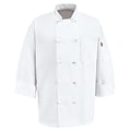 Chef Designs® Long Sleeve Executive Chef Coat, White, XS