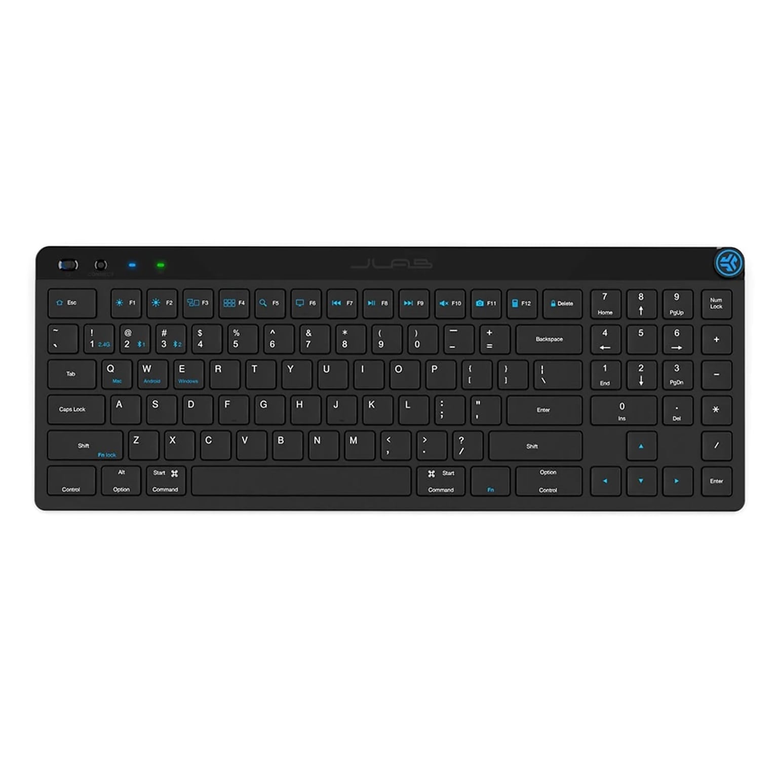 JLab JBUDS Wireless Ergonomic Keyboard, Black (KJBUDSKEYRBLK4)