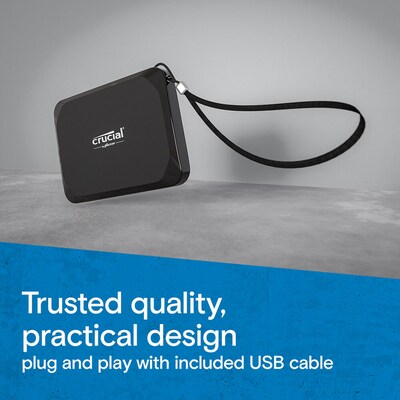 Crucial X9 Pro 2TB USB 3.2 Gen 2 External Portable Hard Drive, Black (CT2000X9SSD9)