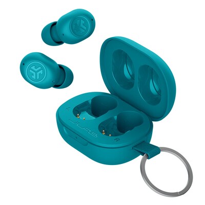 JLab JBuds Mini True Wireless Noise Canceling Earbuds Headphones, Bluetooth, Aqua (EBJBMINIRAQUA124)