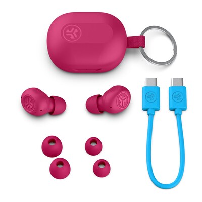 Jlab JBuds Mini True Wireless Noise Canceling Earbuds Headphones, Bluetooth, Pink (EBJBMINIRPNK124)