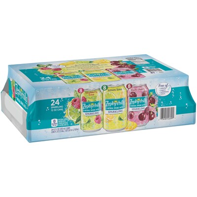 Zephyrhills Sparkling Water Variety Pack, 12 oz, 24/Carton (12349692)