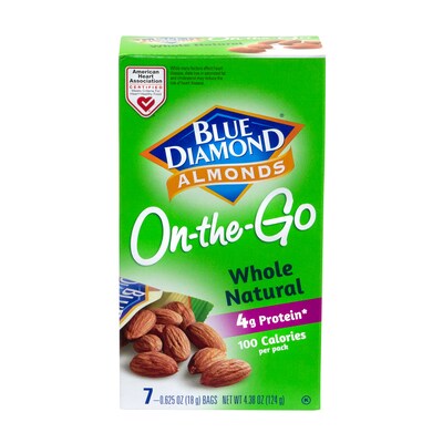 Blue Diamond Whole Natural Almonds, 0.63 oz., 7 Bags/Pack, 6/Pack (220-00793)