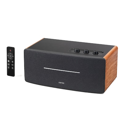 Edifier Wireless Bluetooth 70W Amplified Integrated Desktop Stereo Speaker with Remote, Brown (D12)