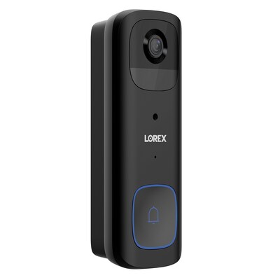 Lorex Wi-Fi 2K Wired/Wireless Smart Video Doorbell, Black (B463AJDB-E)