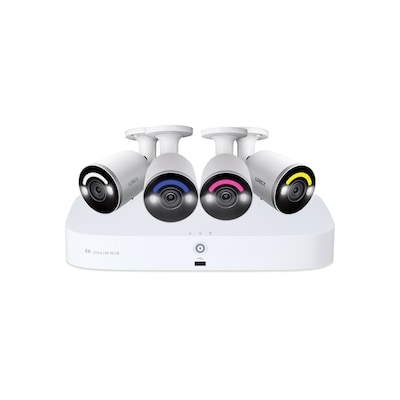 Lorex Fusion 4K 8.0-MP 16-Camera-Capable 2-TB NVR System with 4 IP Smart-Deterrence Bullet Cameras, White (N847A62-8A4-E)