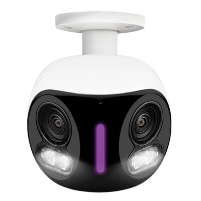 Lorex Wi-Fi 4K Dual-Lens Smart Security Camera with Smart Security Lighting, White (W891UAD-E)
