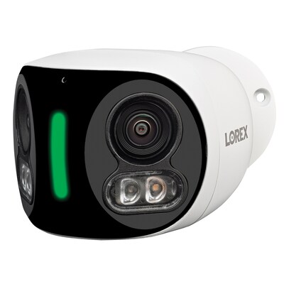 Lorex Wi-Fi 4K Dual-Lens Smart Security Camera with Smart Security Lighting, White (W891UAD-E)