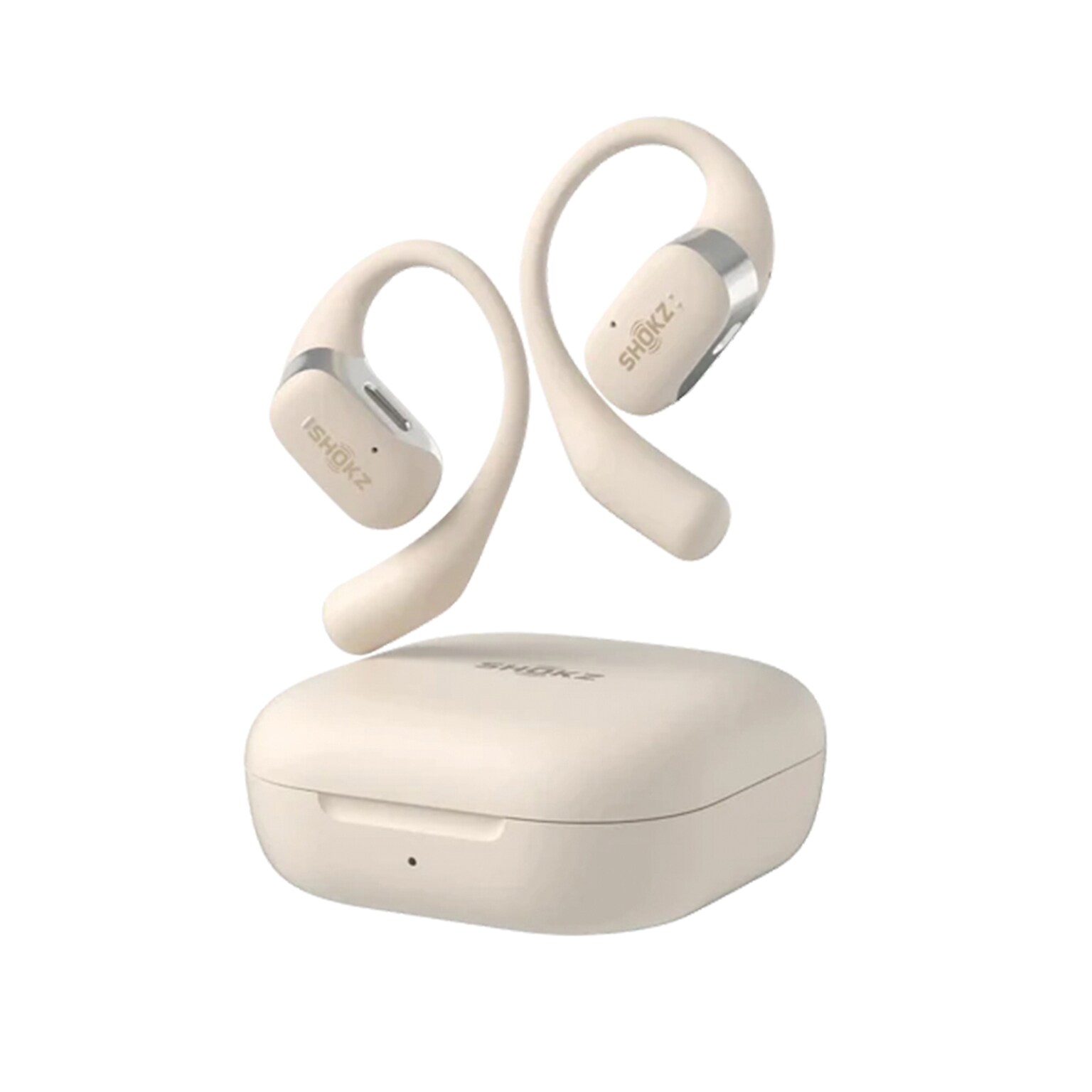 Shokz OpenFit True Wireless Noise Canceling Open-Ear Hook Earbuds with Charging Case & Cable, Bluetooth, Beige (T910-ST-BG-US)