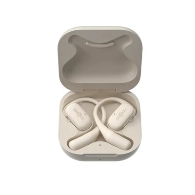 Shokz OpenFit True Wireless Noise Canceling Open-Ear Hook Earbuds with Charging Case & Cable, Bluetooth, Beige (T910-ST-BG-US)