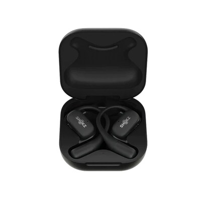 Shokz OpenFit True Wireless Noise Canceling Open-Ear Hook Earbuds with Charging Case & Cable, Bluetooth, Black (T910-ST-BK-US)