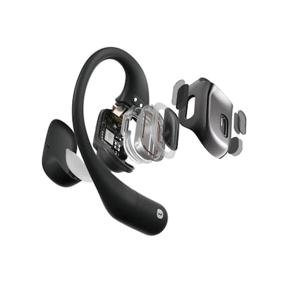 Shokz OpenFit True Wireless Noise Canceling Open-Ear Hook Earbuds with Charging Case & Cable, Bluetooth, Black (T910-ST-BK-US)