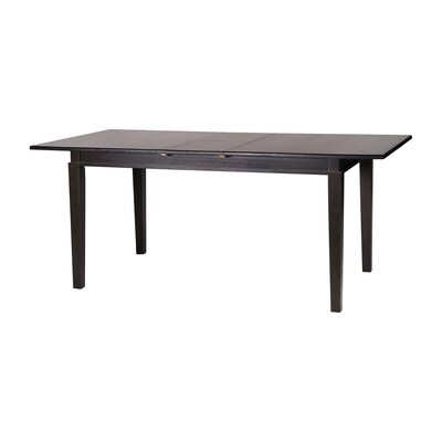 Flash Furniture Henry Wooden Dining Table with Extension Panel, 36" x 72", Matte Black (KERT217EXBLK72)