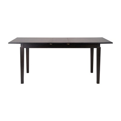 Flash Furniture Henry Wooden Dining Table with Extension Panel, 36" x 72", Matte Black (KERT217EXBLK72)