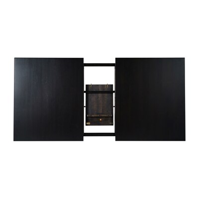 Flash Furniture Henry Wooden Dining Table with Extension Panel, 36" x 72", Matte Black (KERT217EXBLK72)