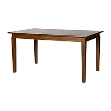 Flash Furniture Henry Wooden Dining Table with Extension Panel, 36 x 72, Matte Brown (KERT217EXBRN