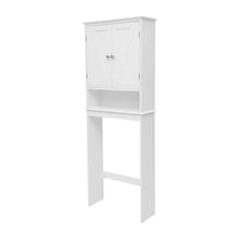Flash Furniture Dune 66.25 Over the Toilet Shelf Cabinet with 3 Shelves, White (FSBATH1WH)