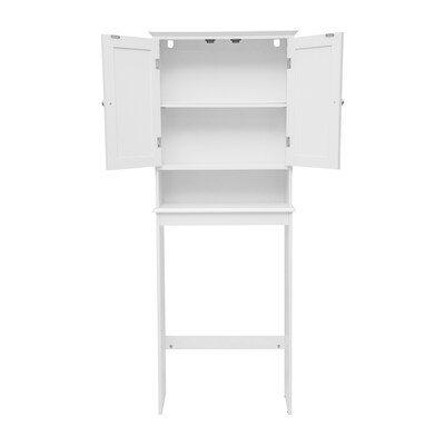 Flash Furniture Dune 66.25" Over the Toilet Shelf Cabinet with 3 Shelves, White (FSBATH1WH)