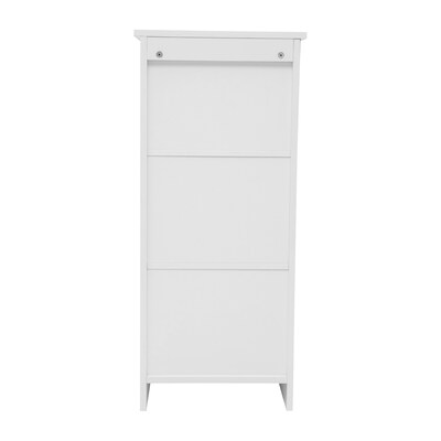 Flash Furniture Vega 34" Bathroom Storage Cabinet Organizer with 3 Shelves, White (FSVEGABATH3WH)