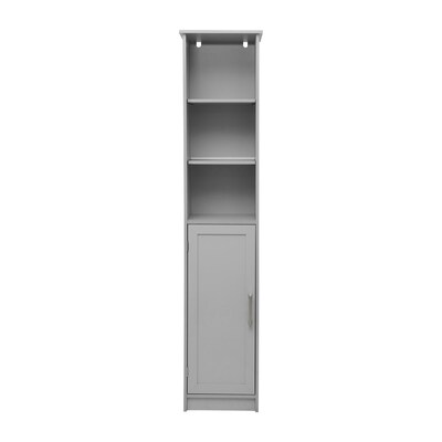 Flash Furniture Vega 70" Linen Tower Storage Cabinet with 5 Shelves, Gray (FSVEGABATH2GY)