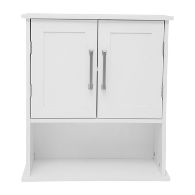 Flash Furniture Vega 24" Wall Mounted Medicine Cabinet Storage Organizer with 3 Shelves, White (FSVEGABATH5WH)